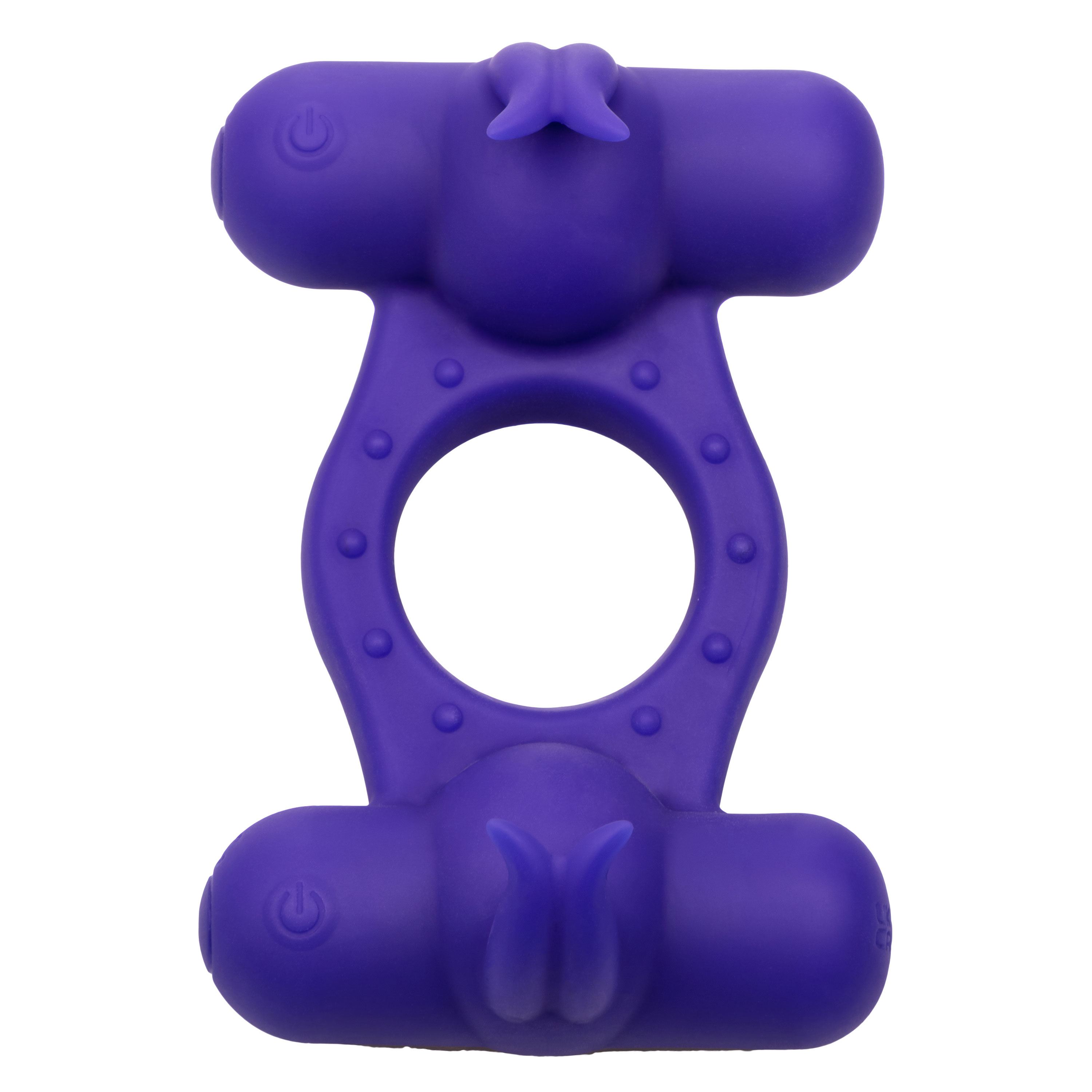 silicone rechargeable triple orgasm enhancer  purple 