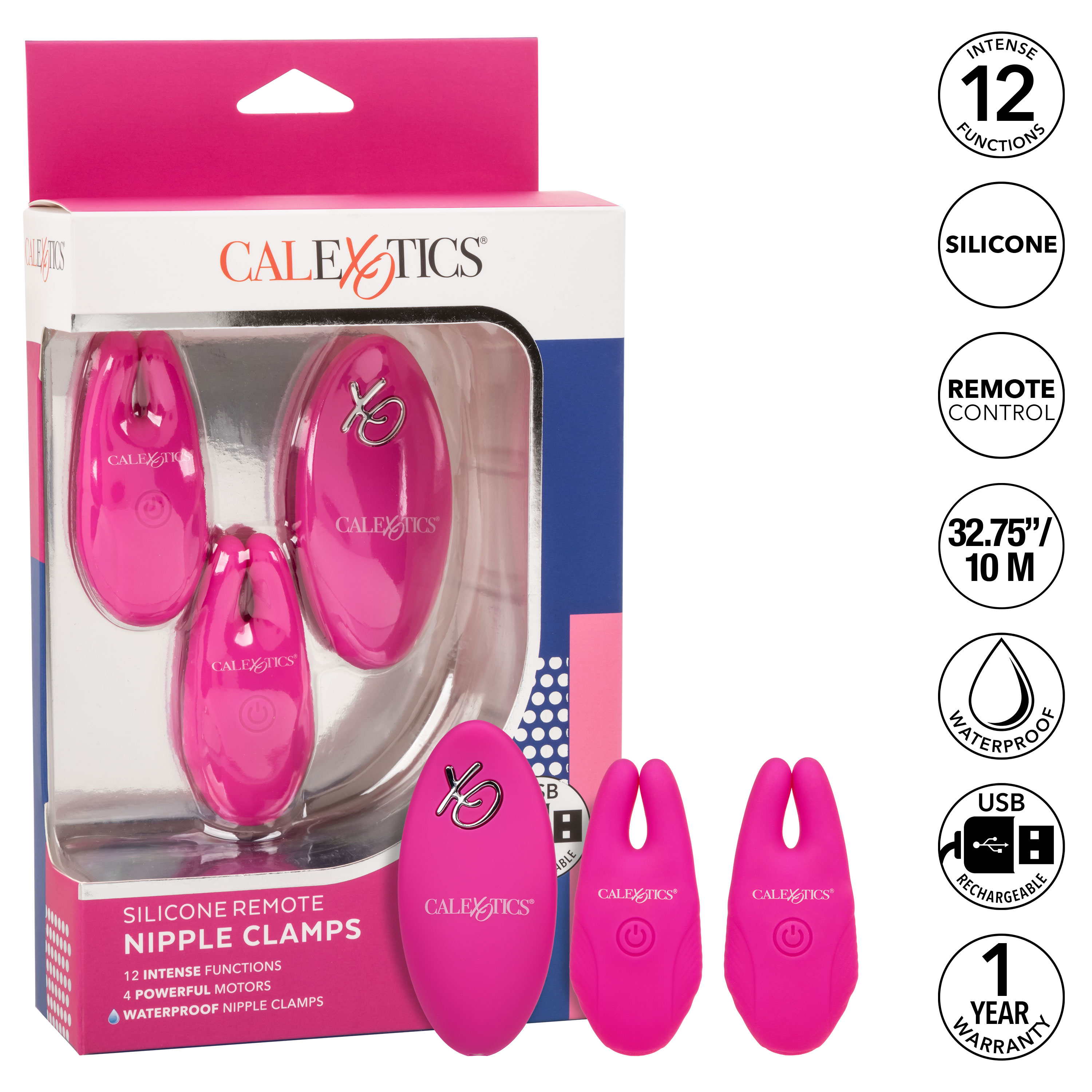 silicone remote nipple clamps pink 