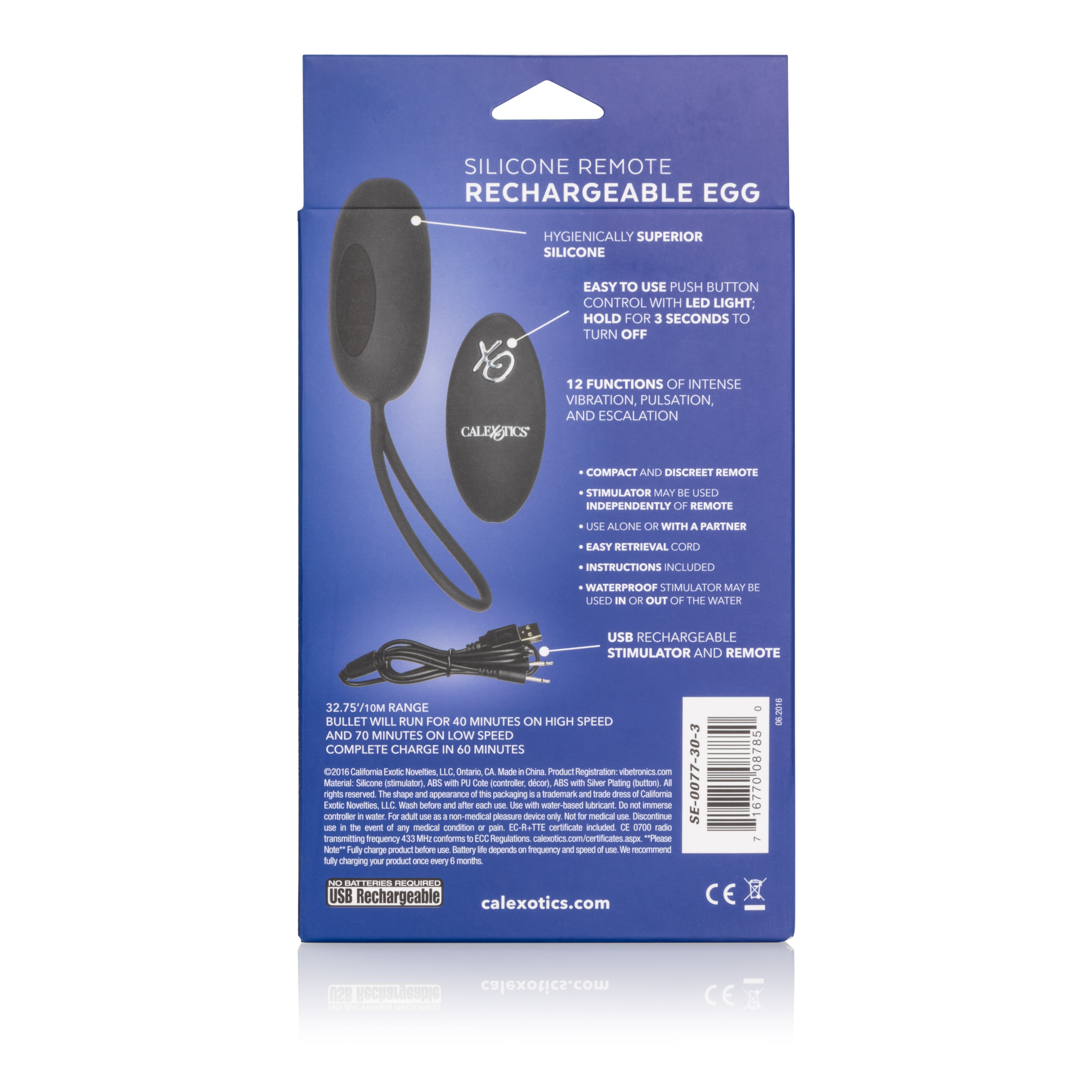 silicone remote rechargeable egg black 