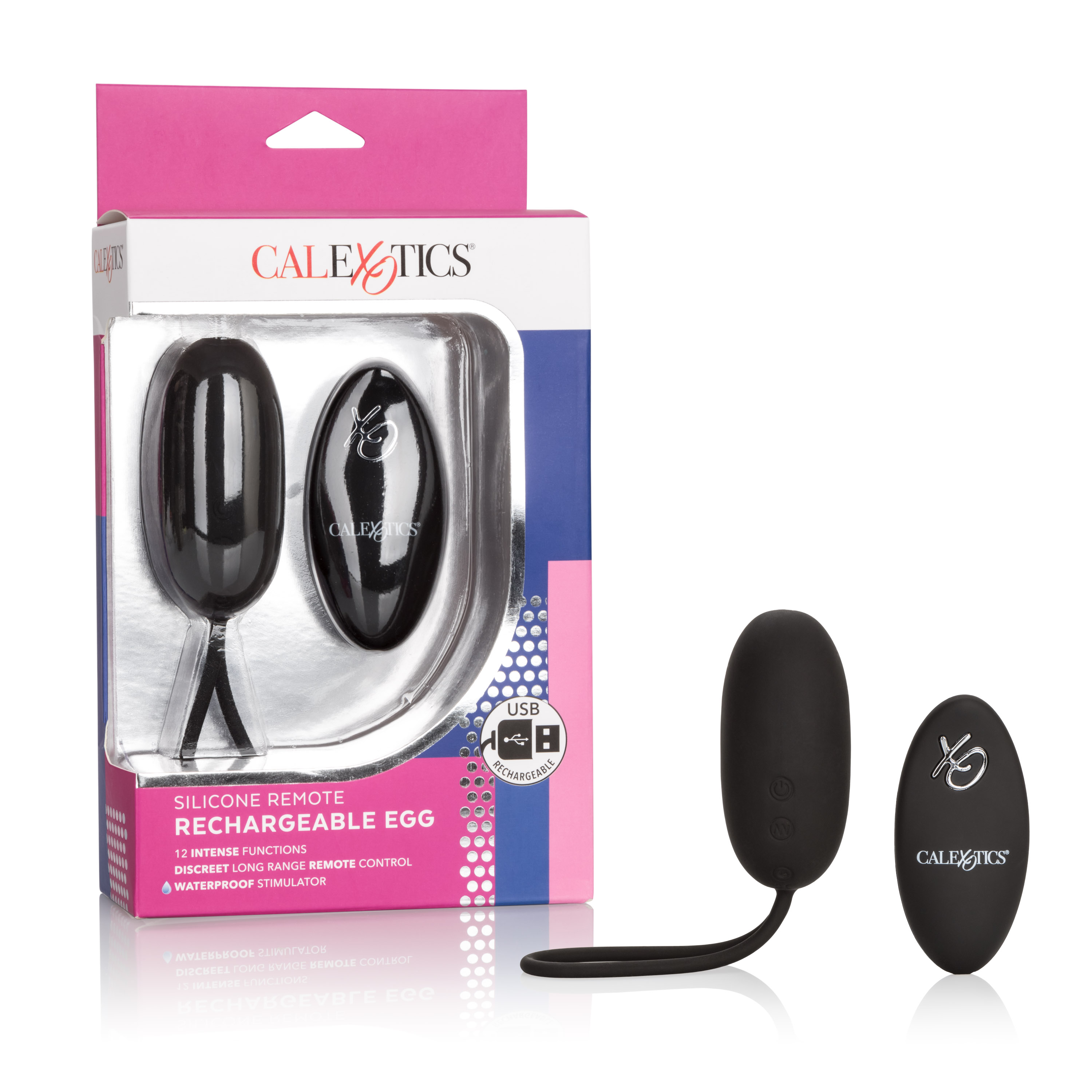 silicone remote rechargeable egg black 