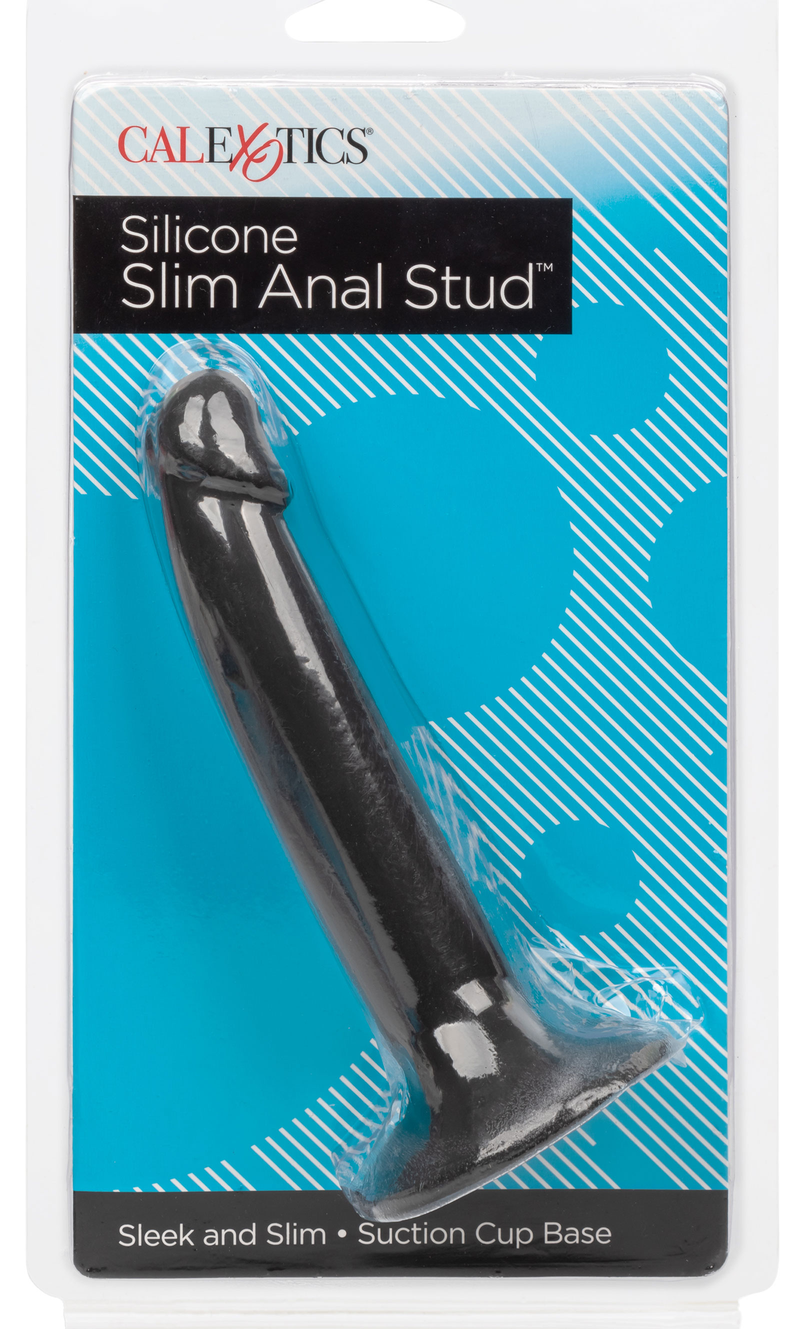 silicone slim anal stud black 