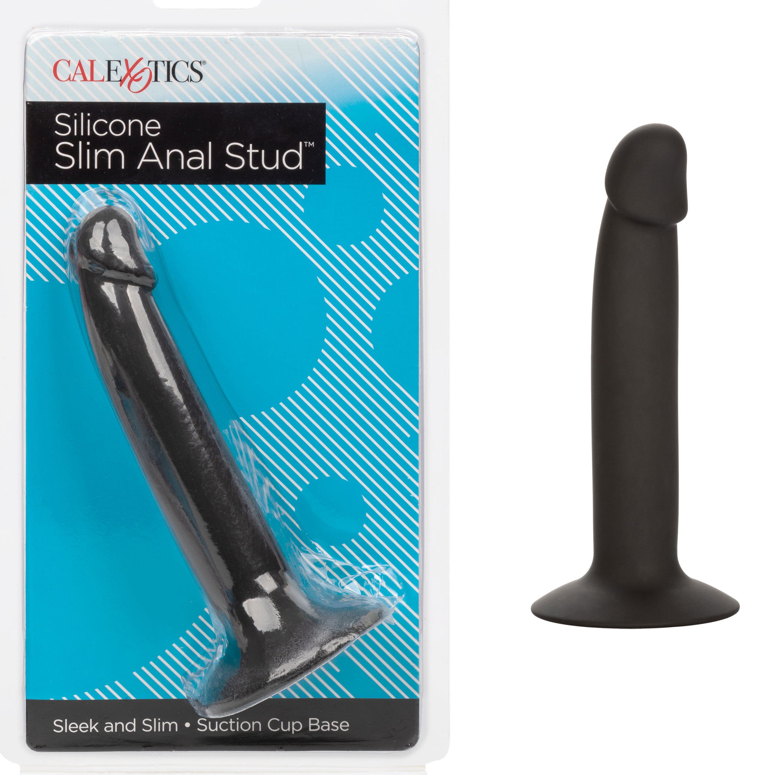 silicone slim anal stud black 