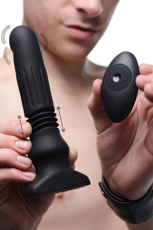 silicone swelling  thrusting plug with remote control 