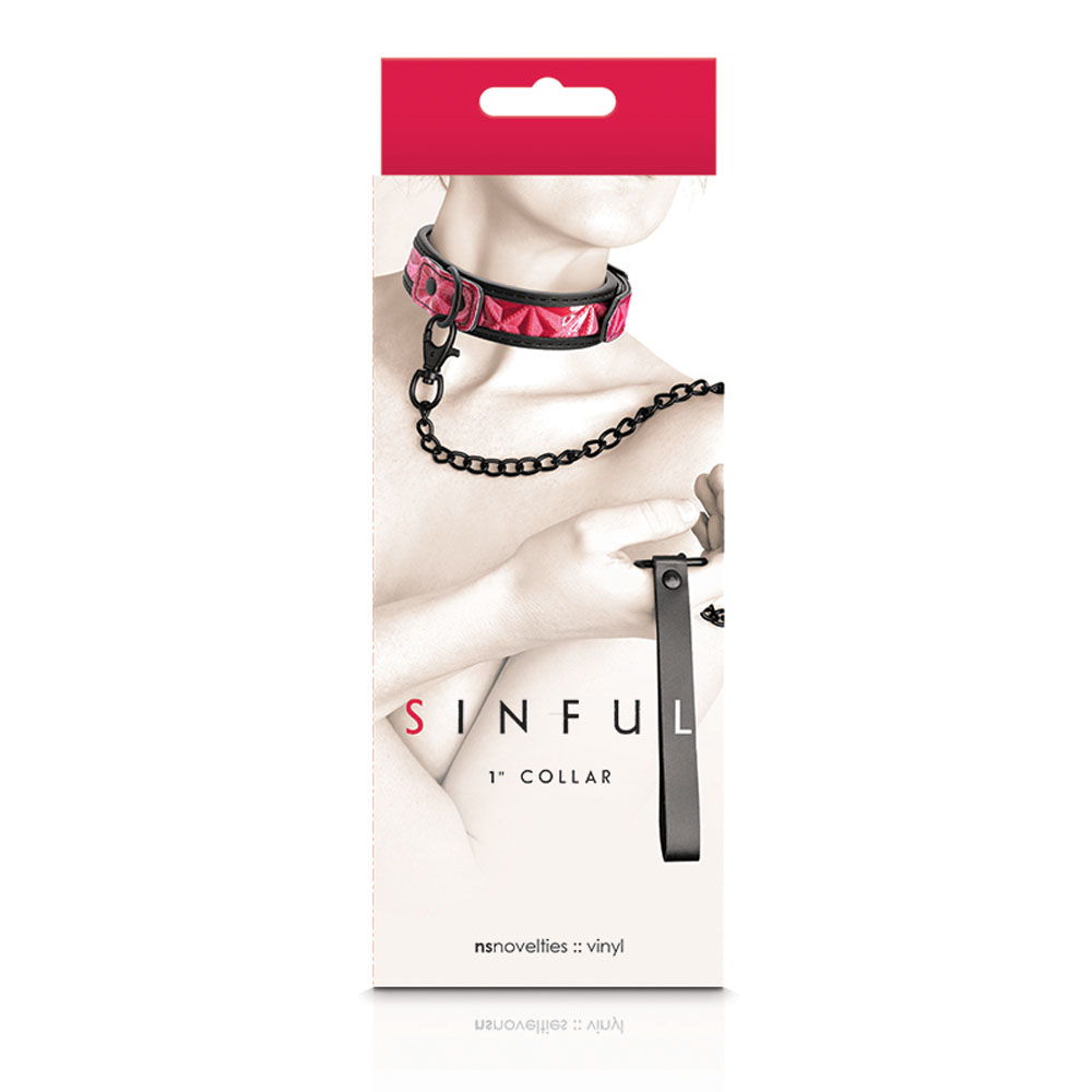 sinful  inch collar pink 