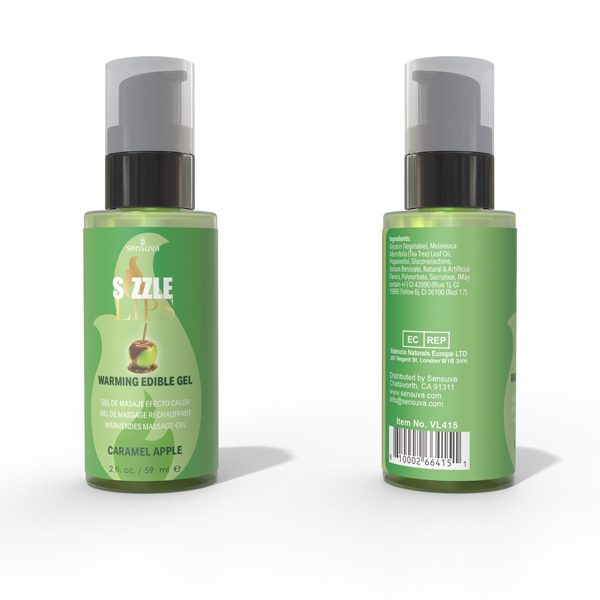 sizzle lips caramel apple oz edible warming massage gel 
