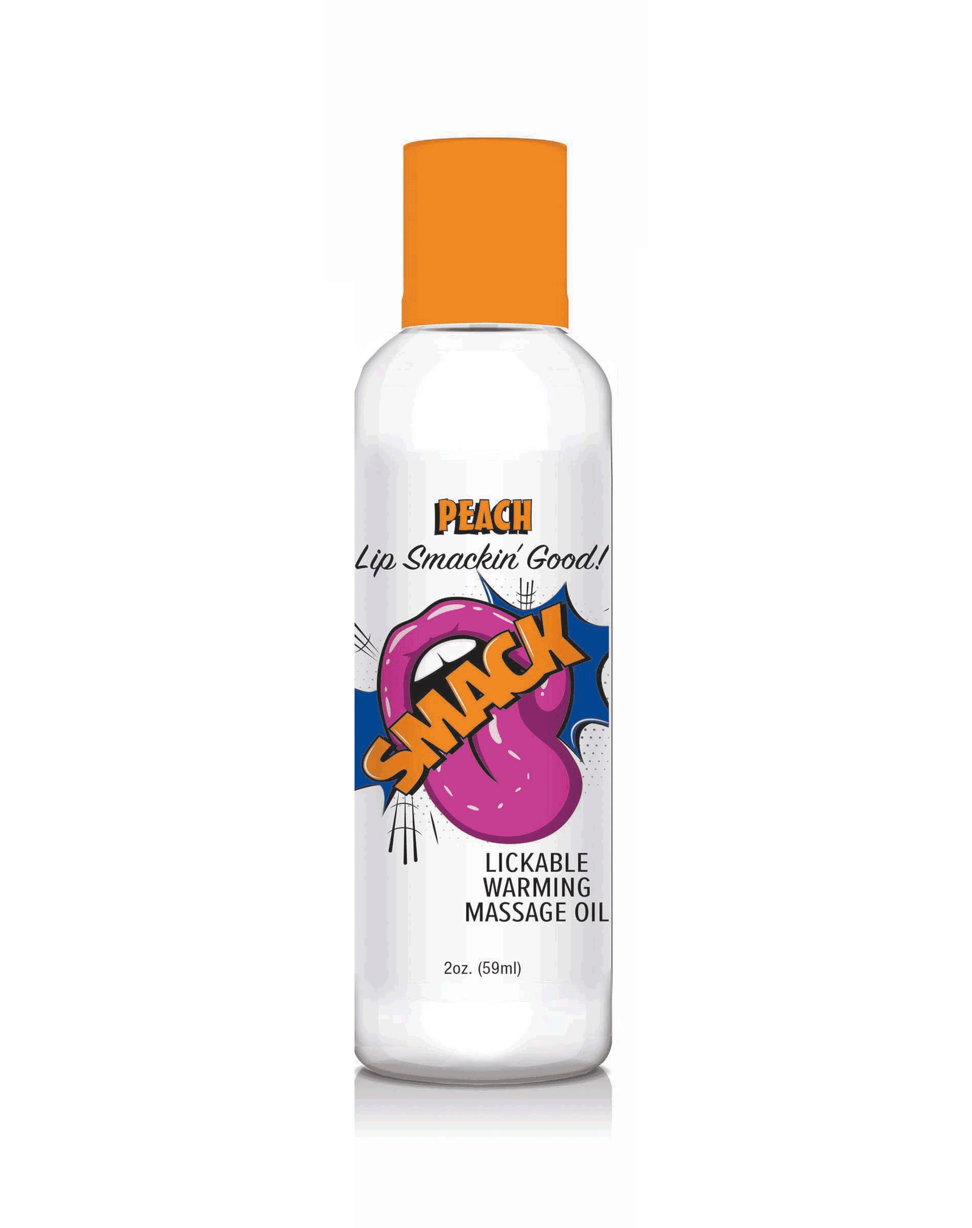 smack warming and lickable massage oil peach   oz 