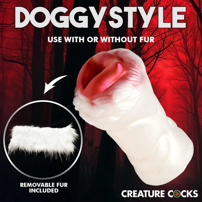 snow she wolf silicone stroker white 