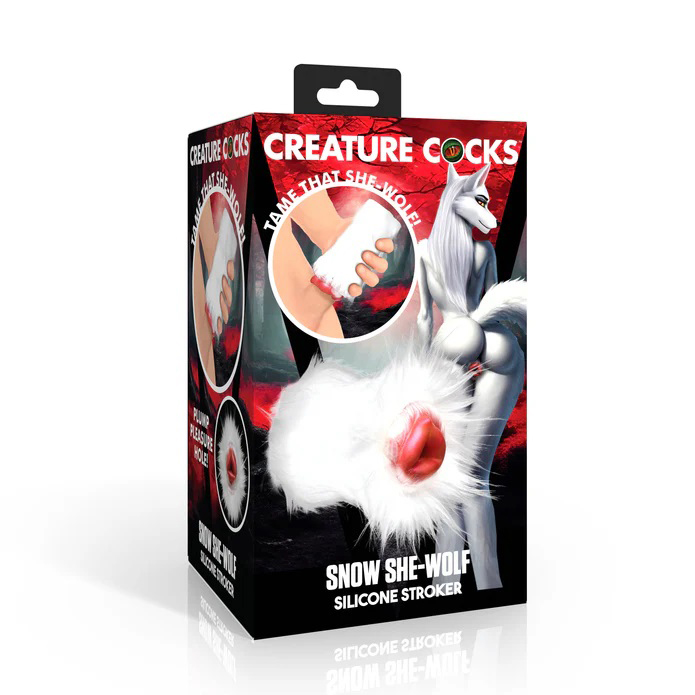 snow she wolf silicone stroker white 