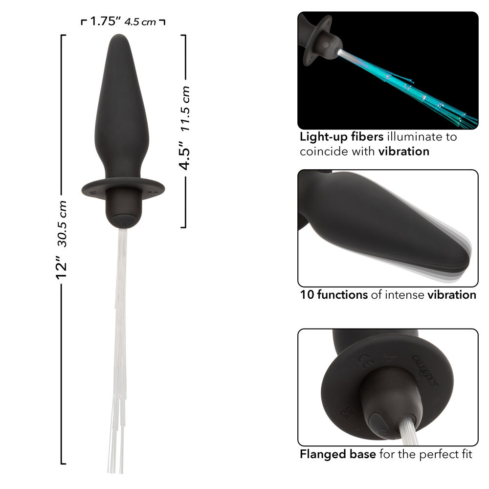 southern lights vibrating light up anal probe  black 