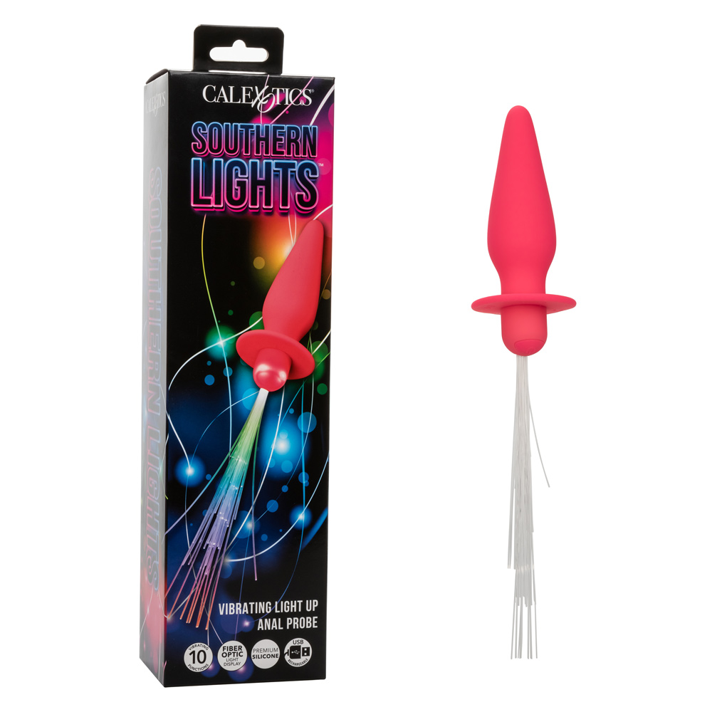 southern lights vibrating light up anal probe  pink 