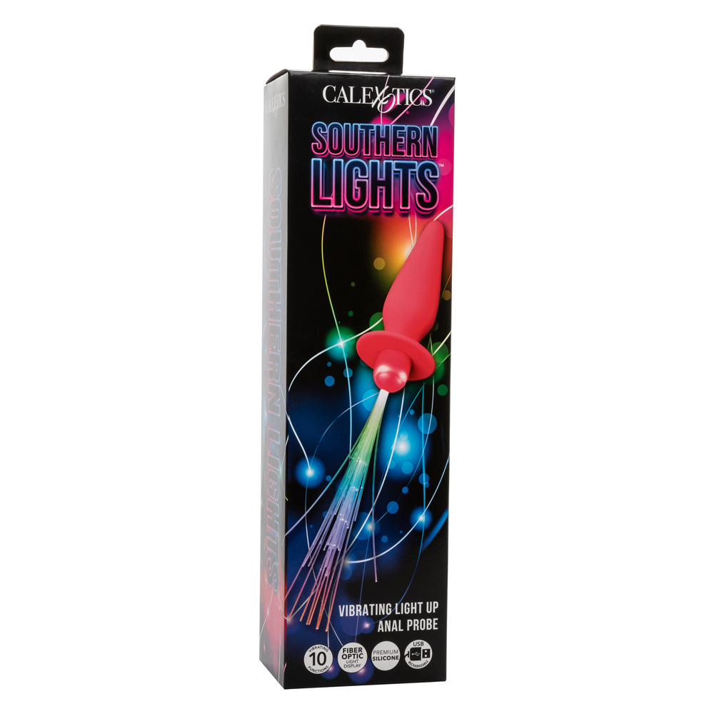 southern lights vibrating light up anal probe  pink 