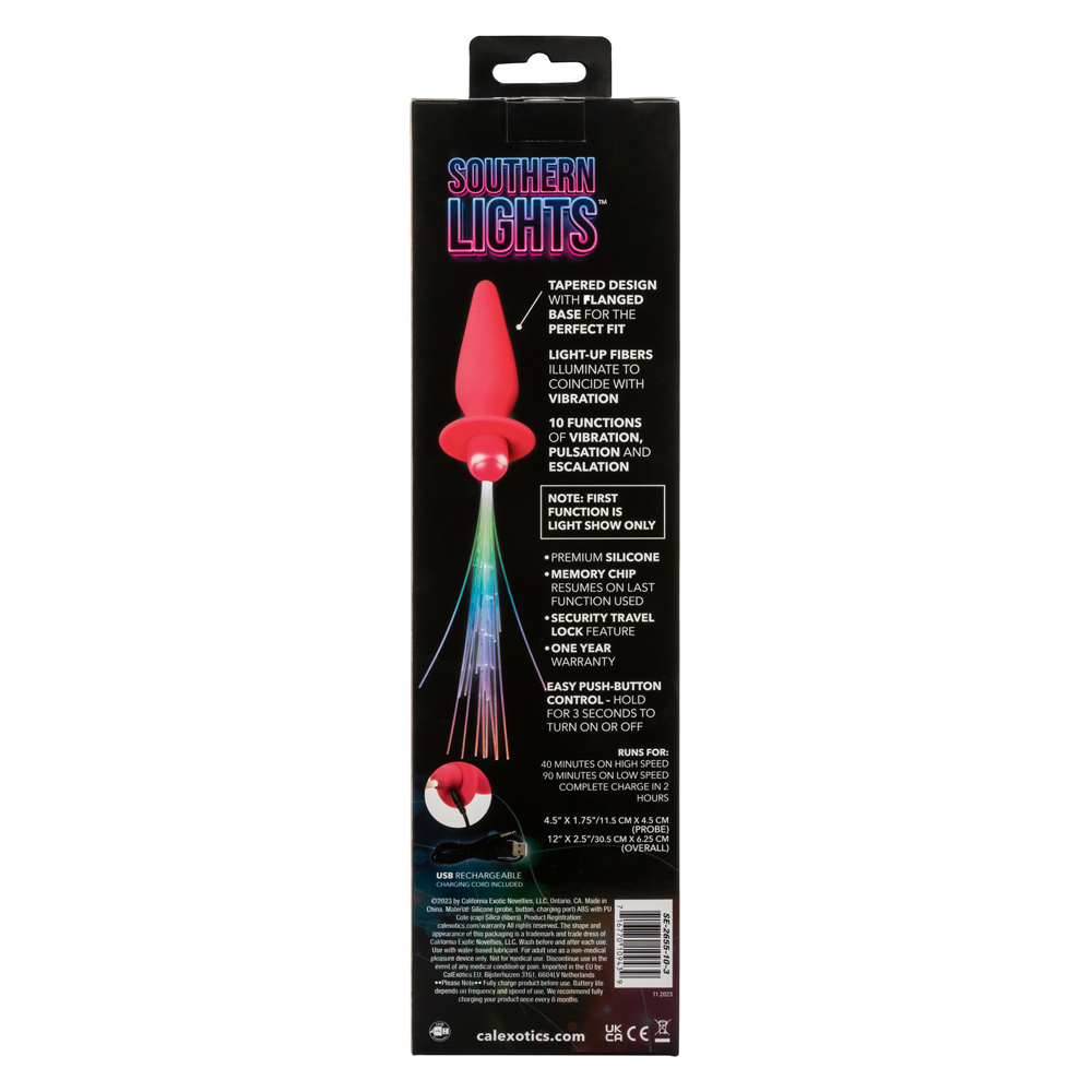 southern lights vibrating light up anal probe  pink 