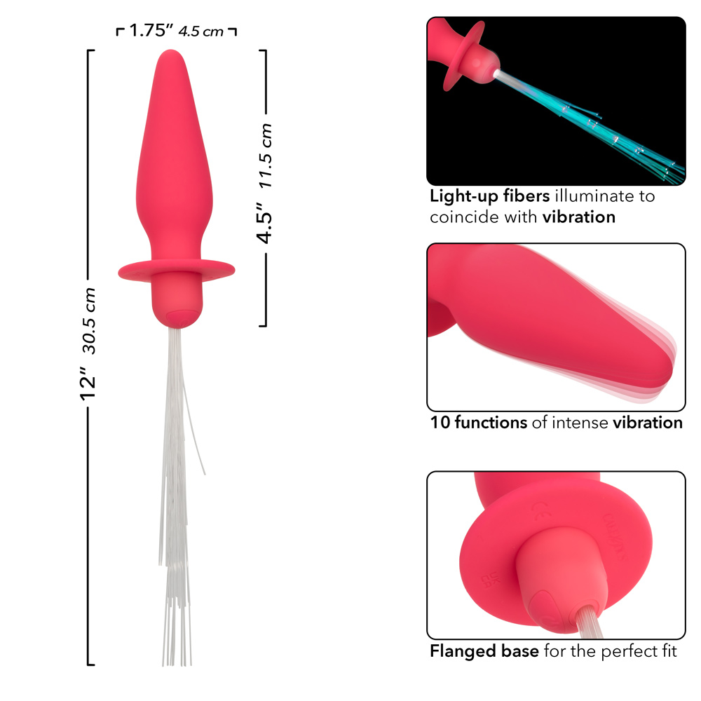 southern lights vibrating light up anal probe  pink 