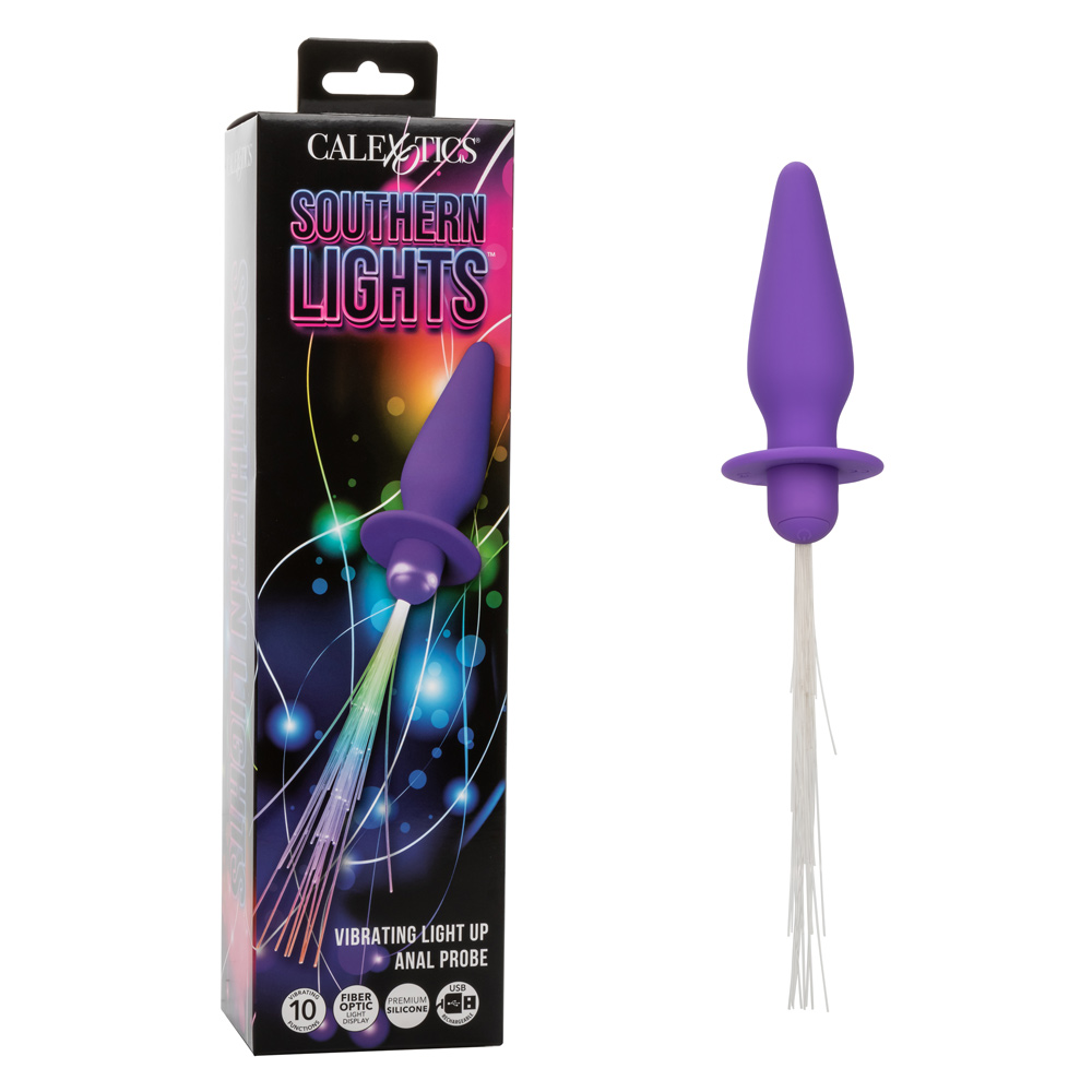 southern lights vibrating light up anal probe  purple 