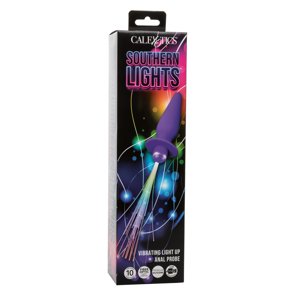 southern lights vibrating light up anal probe  purple 