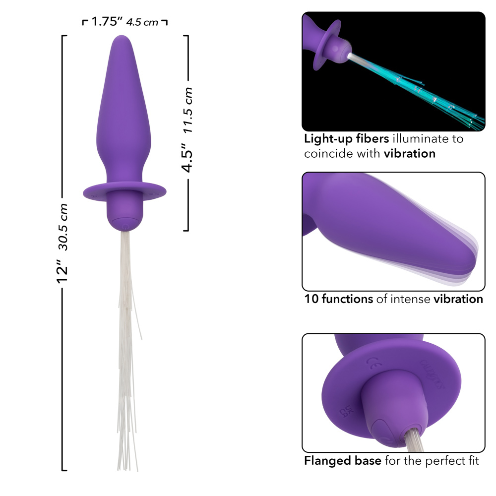 southern lights vibrating light up anal probe  purple 