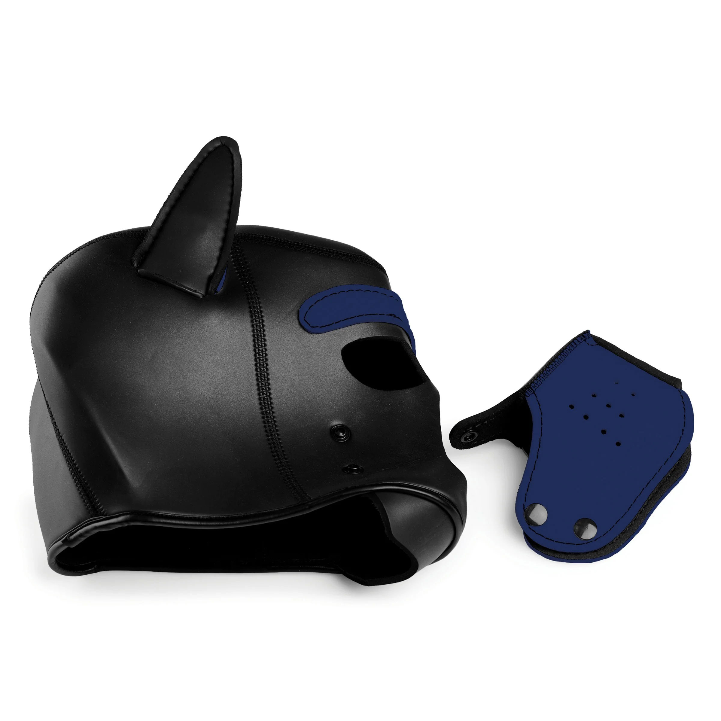 spike neoprene puppy hood blue 