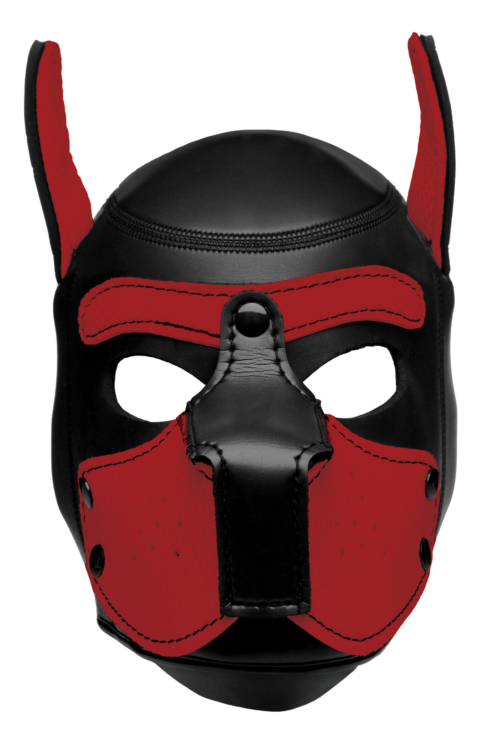 spike neoprene puppy hood red 