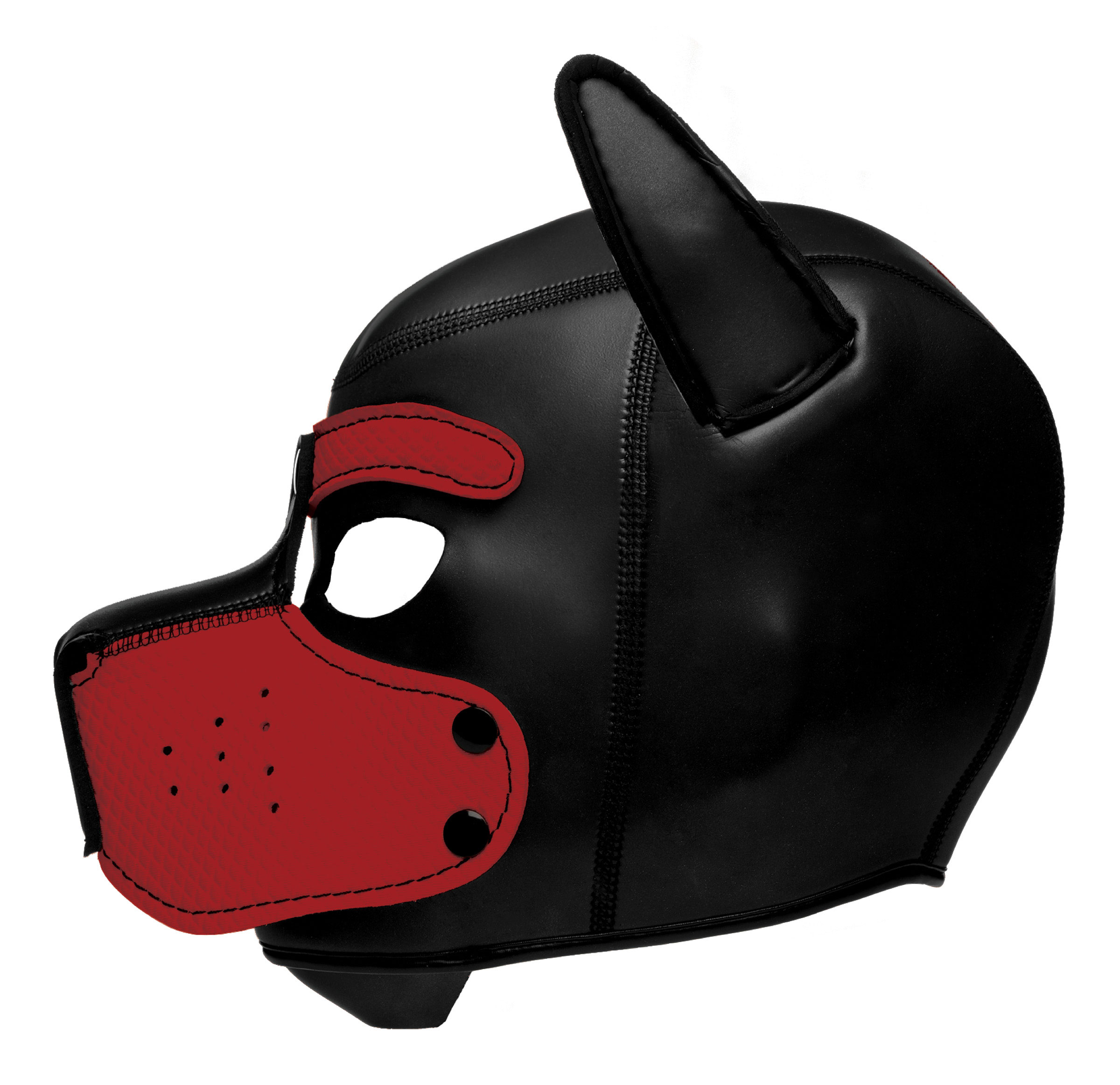 spike neoprene puppy hood red 