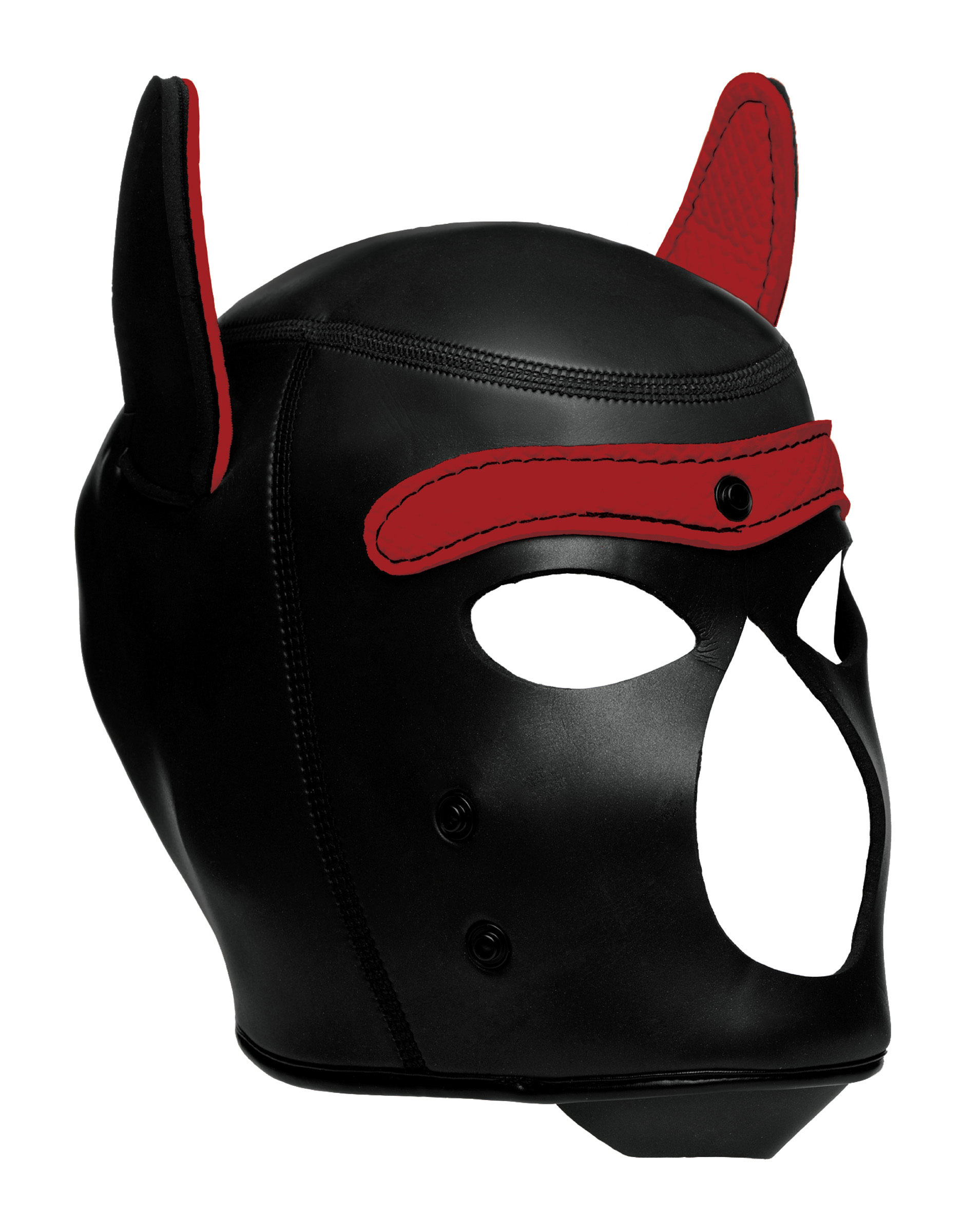 spike neoprene puppy hood red 