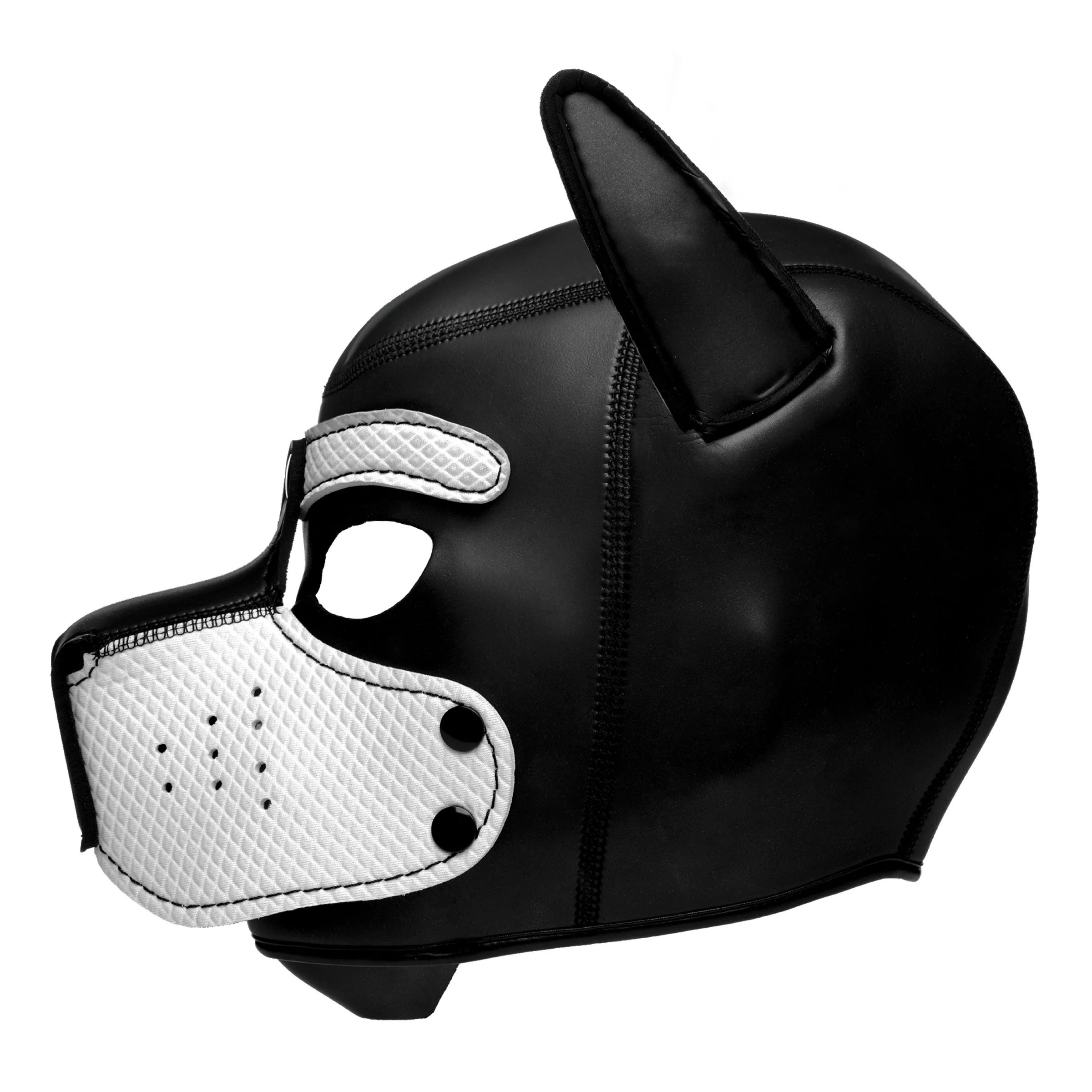 spike neoprene puppy hood white 