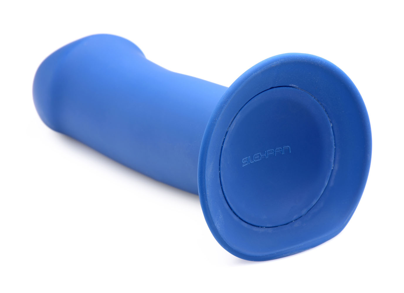 squeezable thick phallic dildo blue 