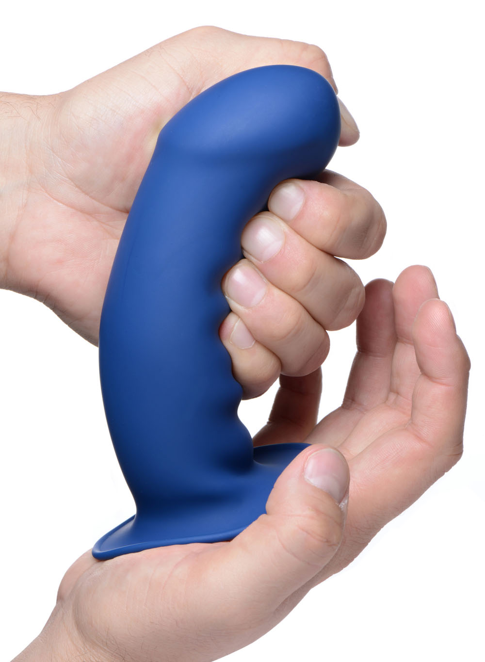 squeezable thick phallic dildo blue 