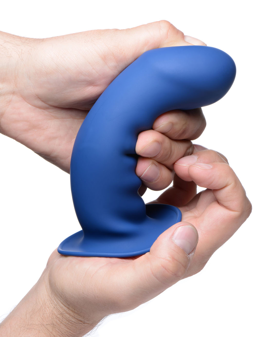 squeezable thick phallic dildo blue 