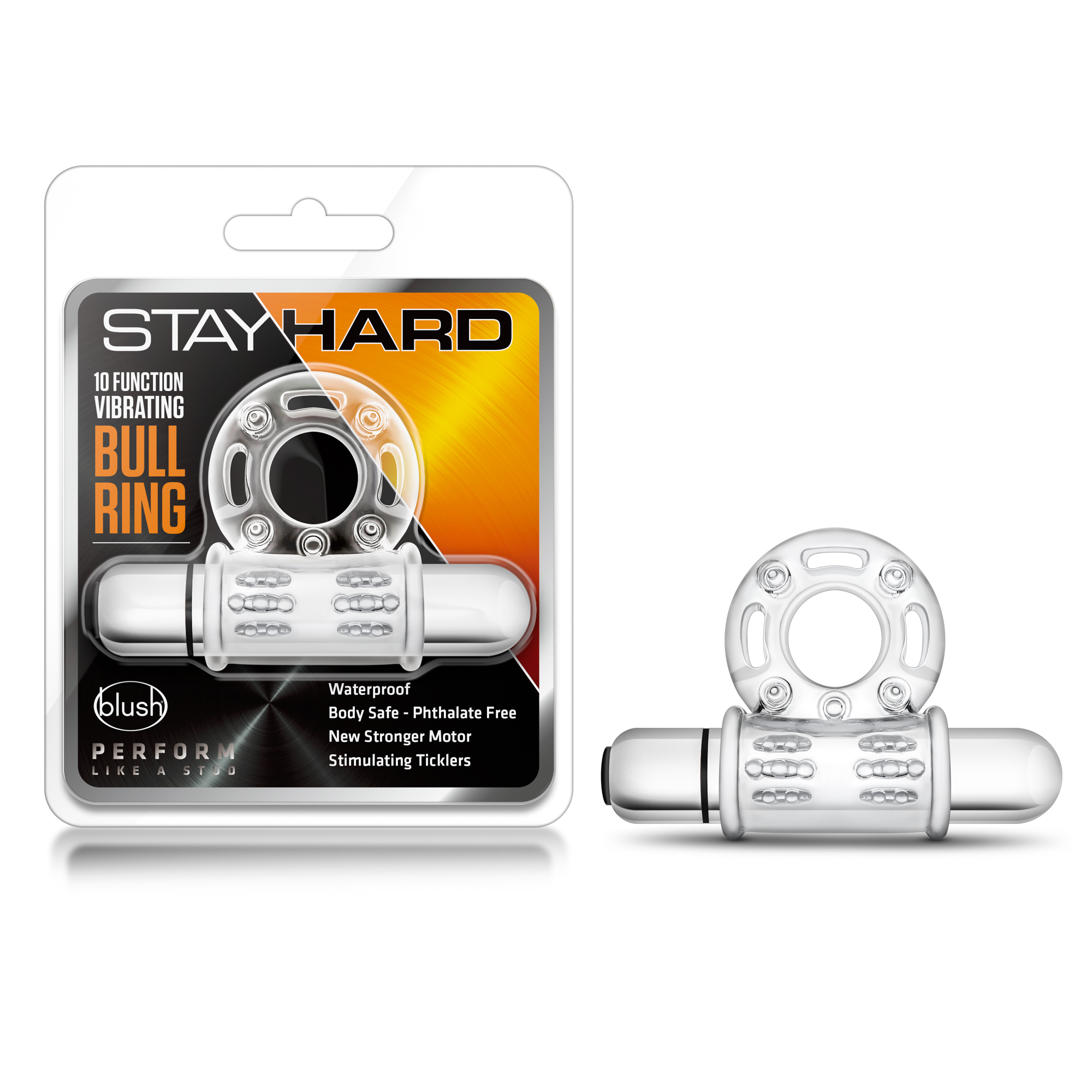 stay hard  function vibrating bull ring clear 