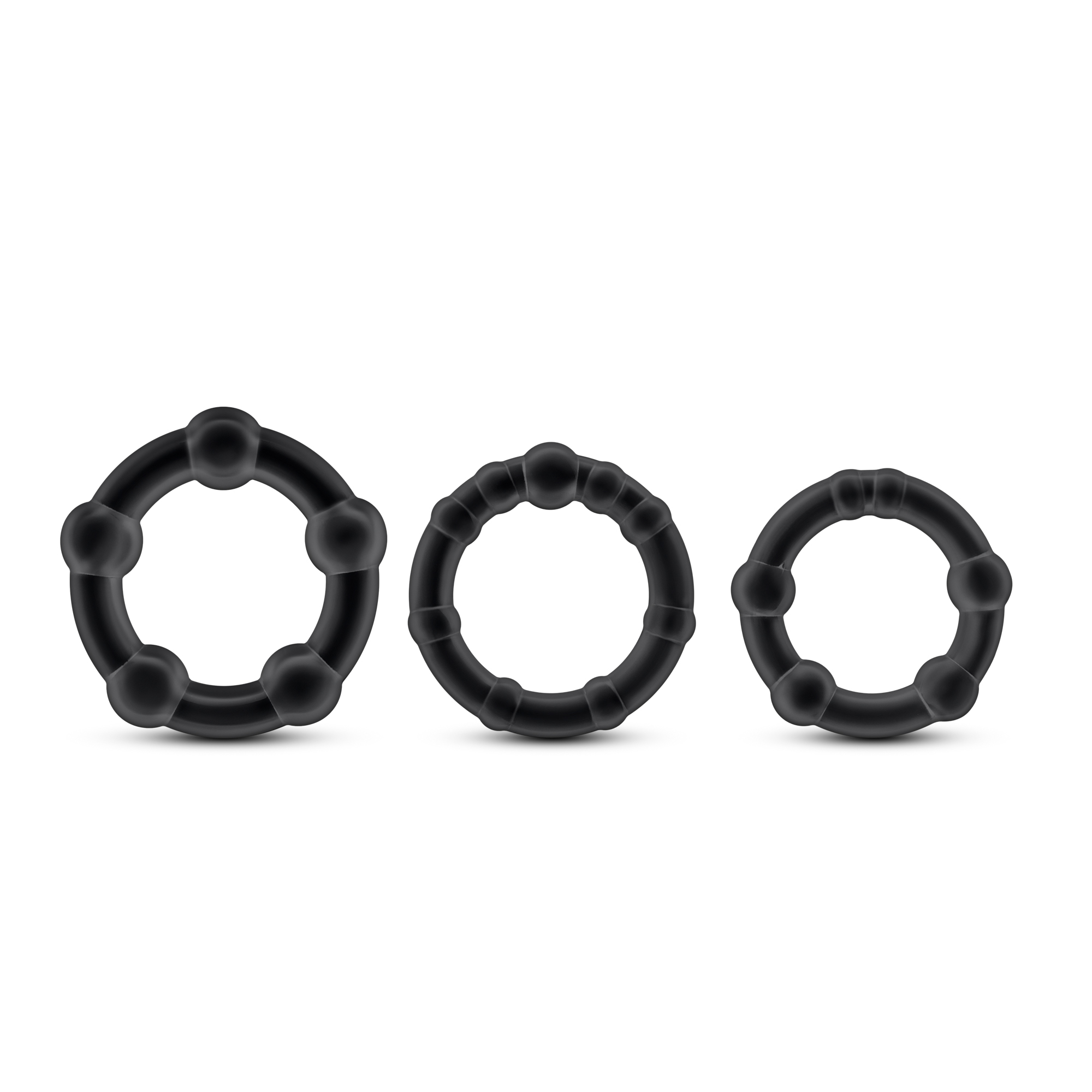 stay hard beaded cock rings  pack black 