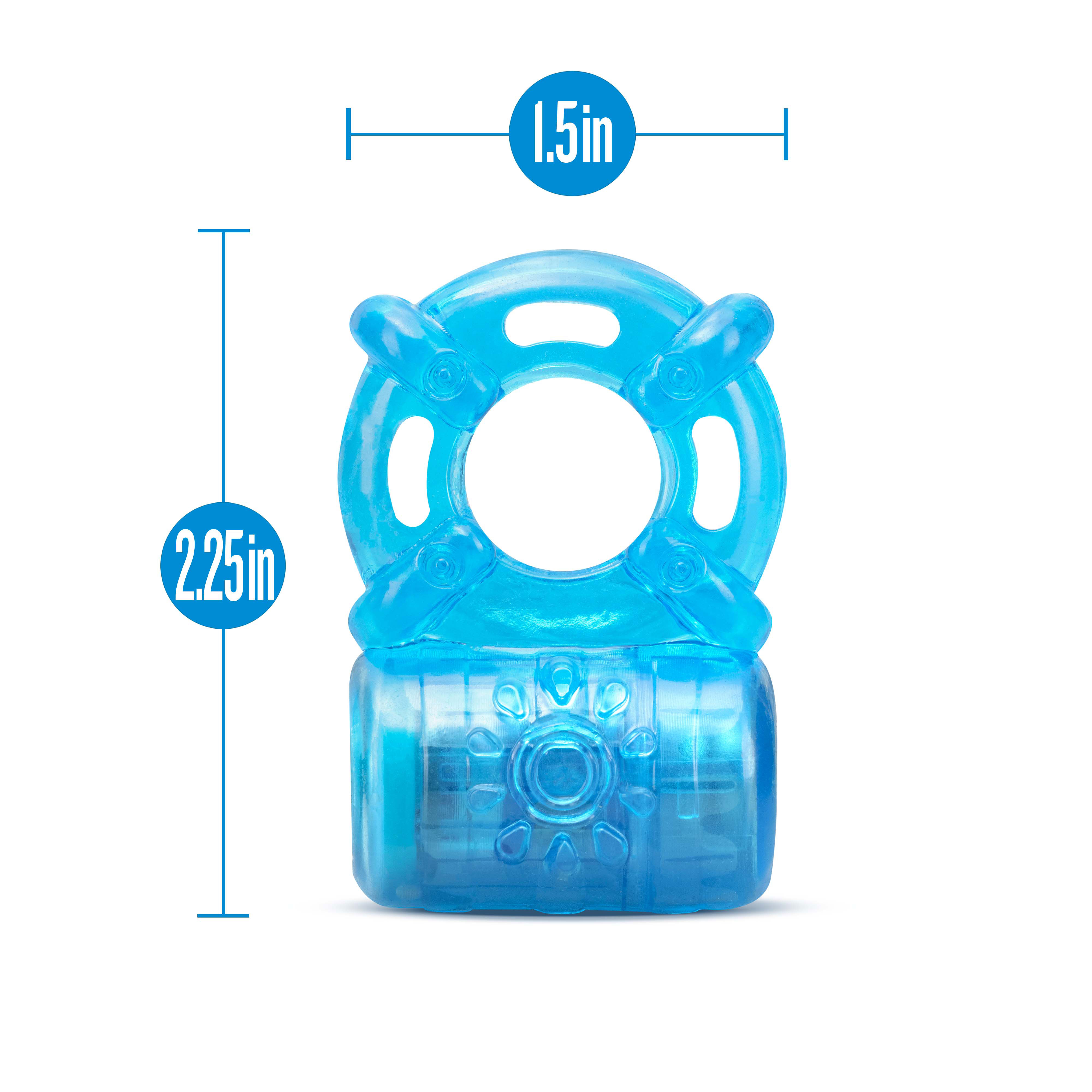 stay hard rechargeable  function cock ring blue 