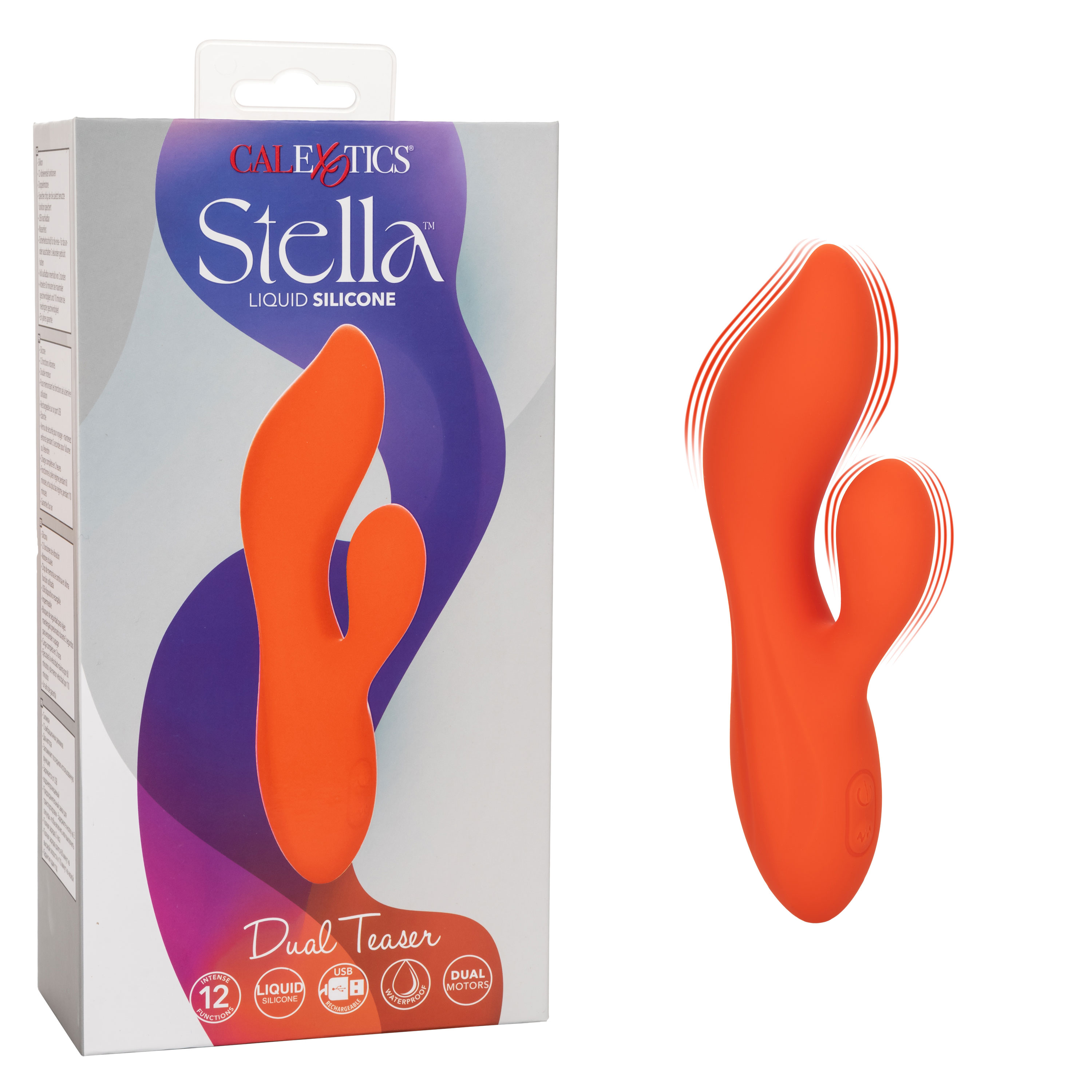 stella liquid silicone dual teaser orange 