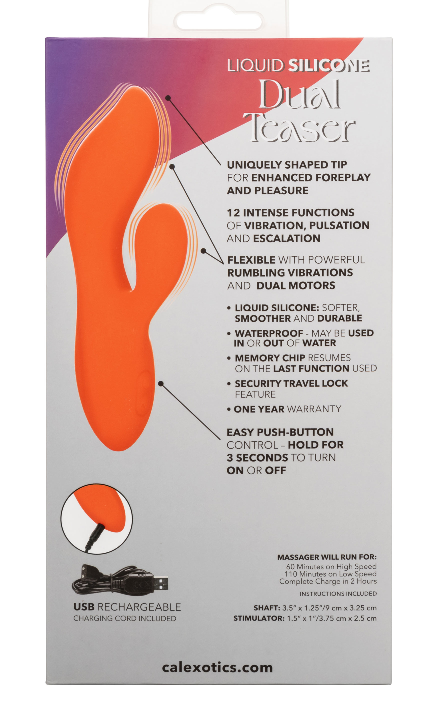 stella liquid silicone dual teaser orange 