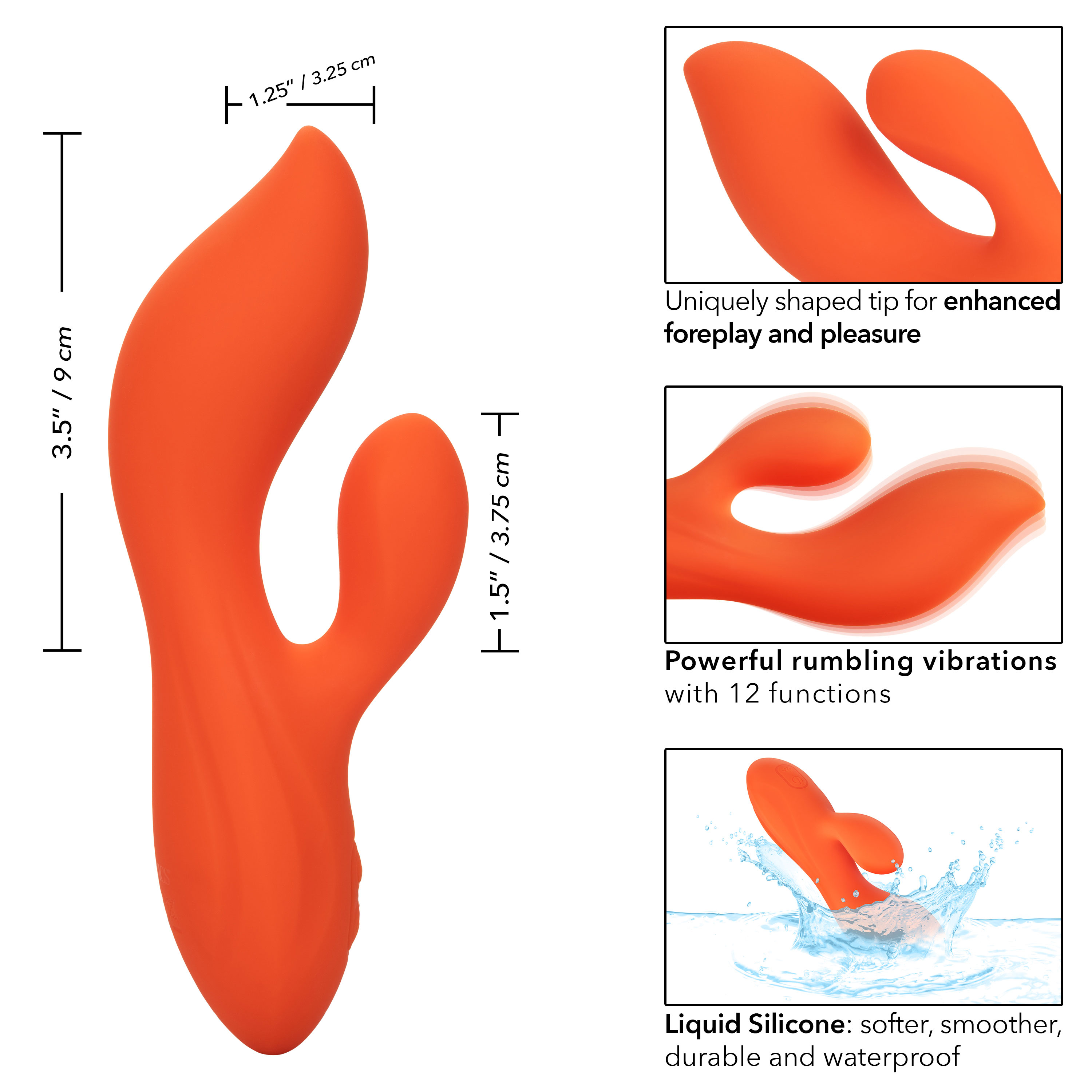 stella liquid silicone dual teaser orange 