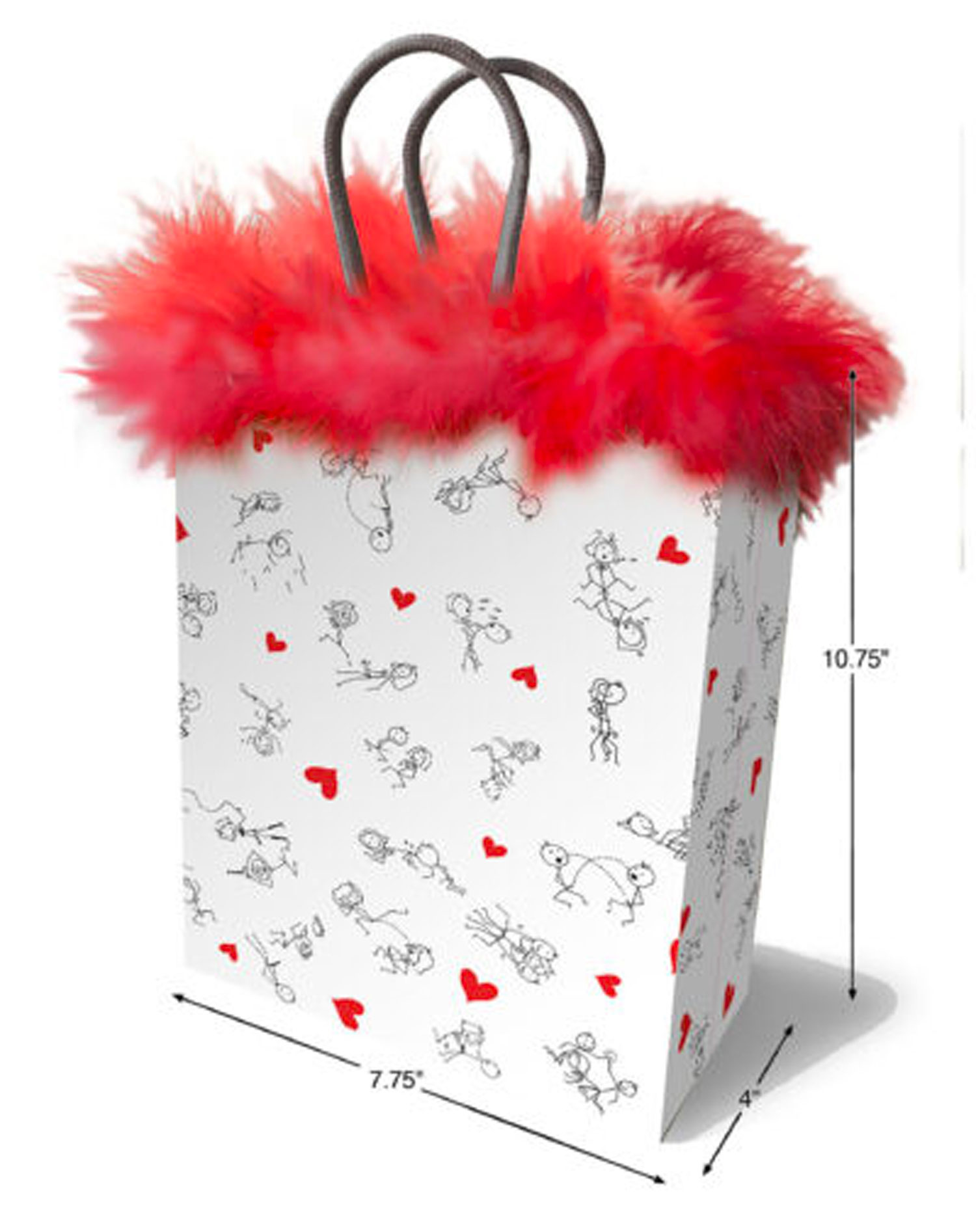 stick figures gift bag red 