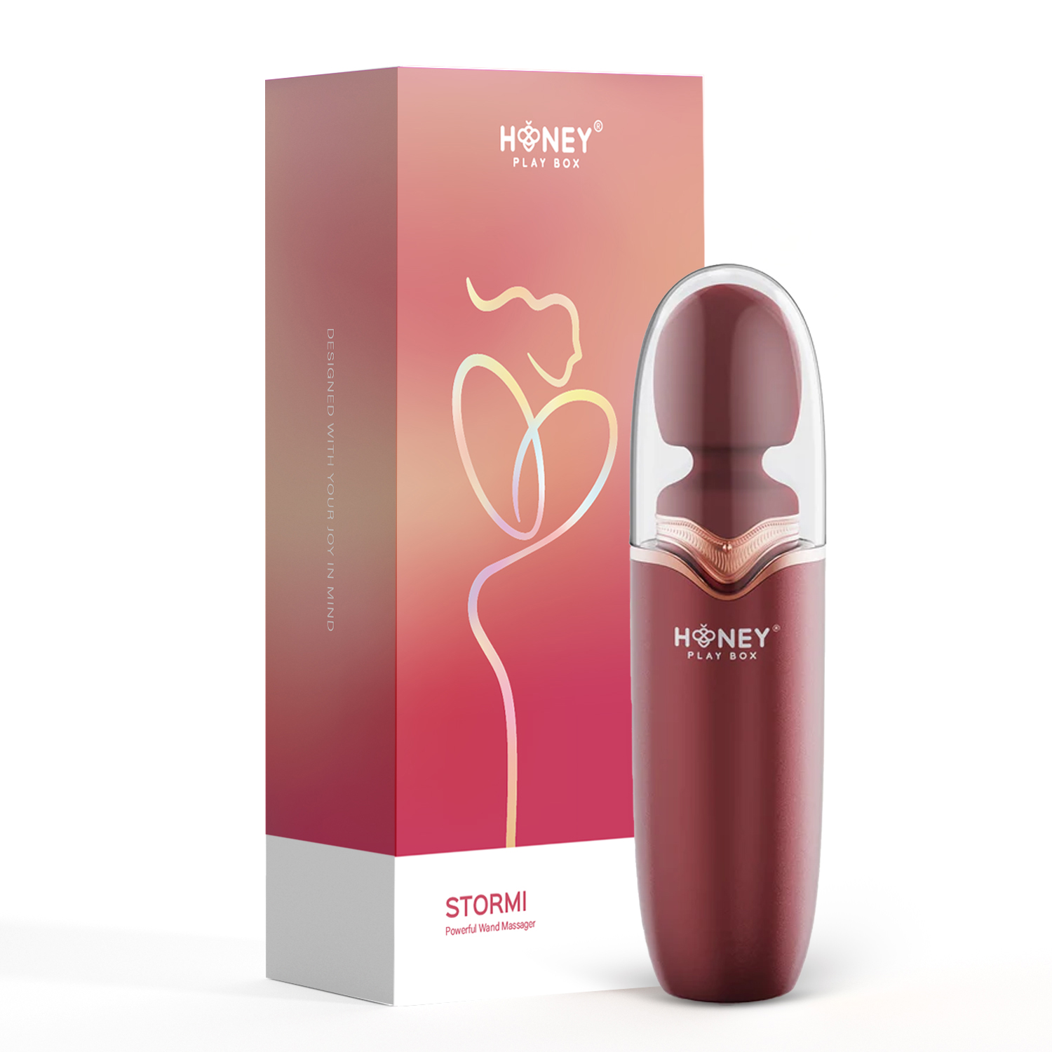 stormi powerful wand massager red wine 