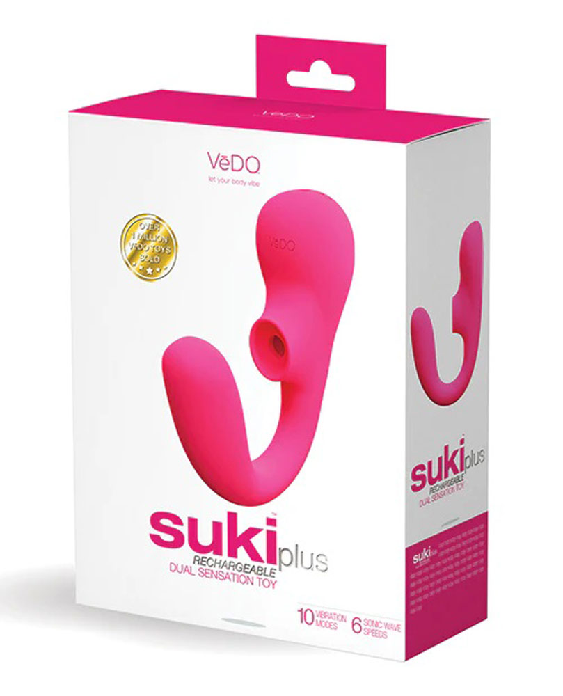 suki plus rechargeable dual sonic vibe foxy pink 