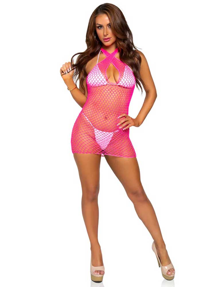 summer dreamz net mini dress one size pink 