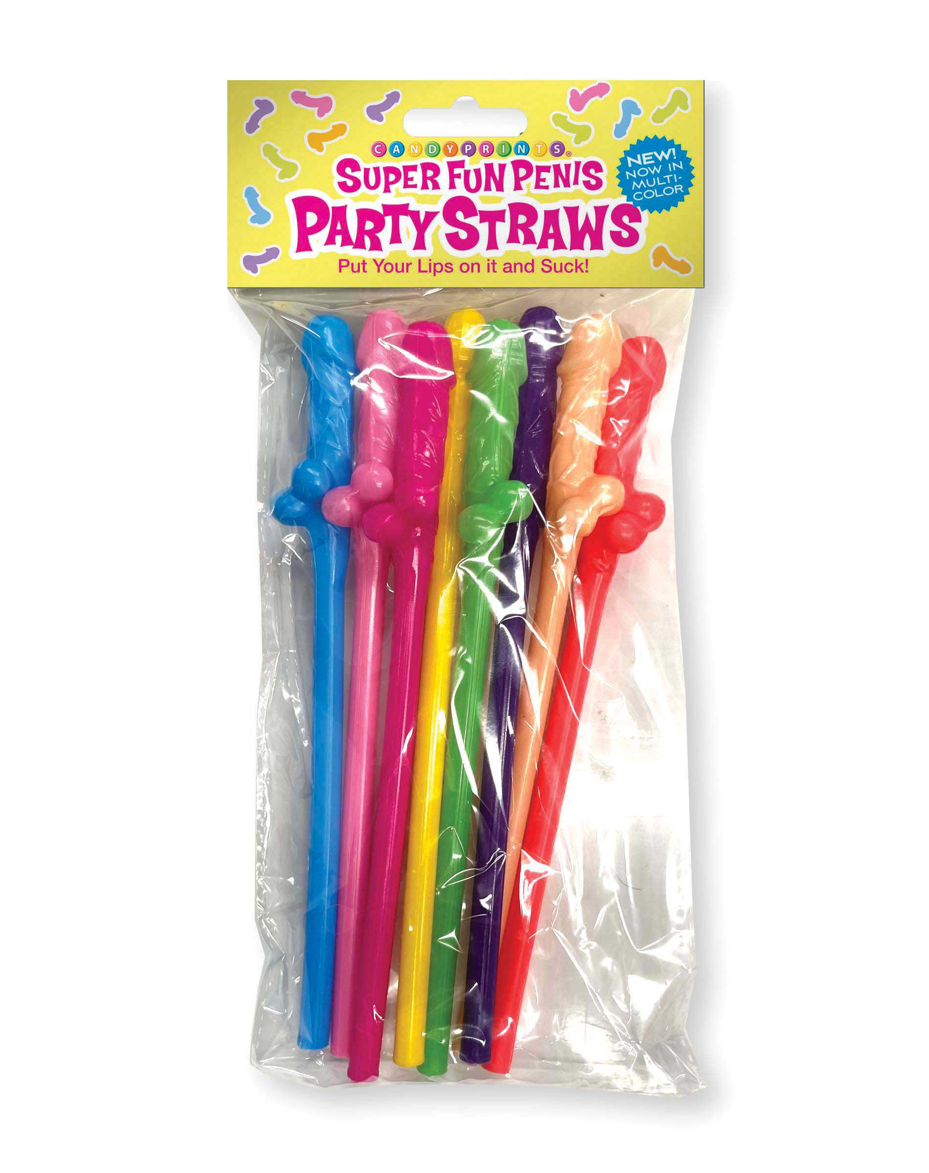 super fun penis straws multicolor 