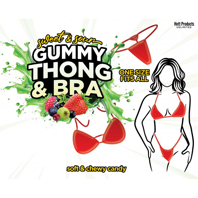 sweet and sour gummy thong and bra 