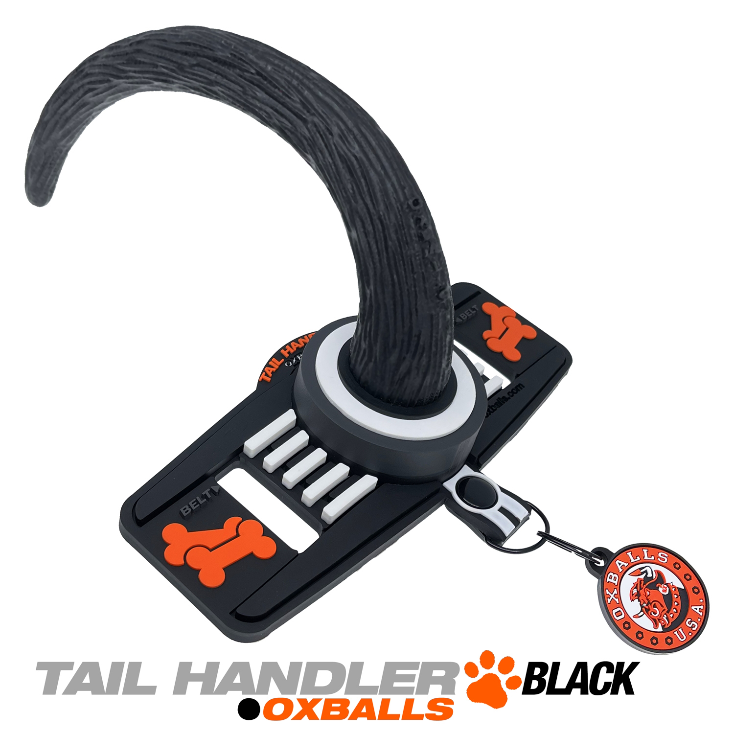 tail handler belt strap show tail  black 