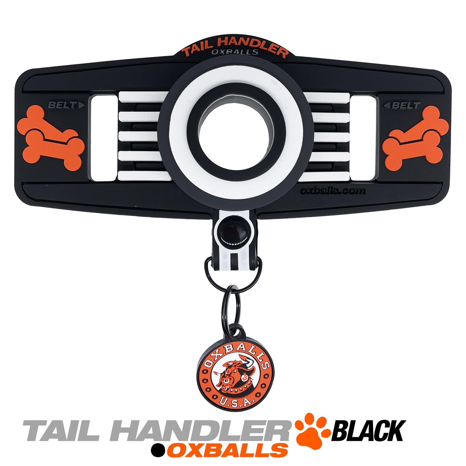 tail handler belt strap show tail  black 