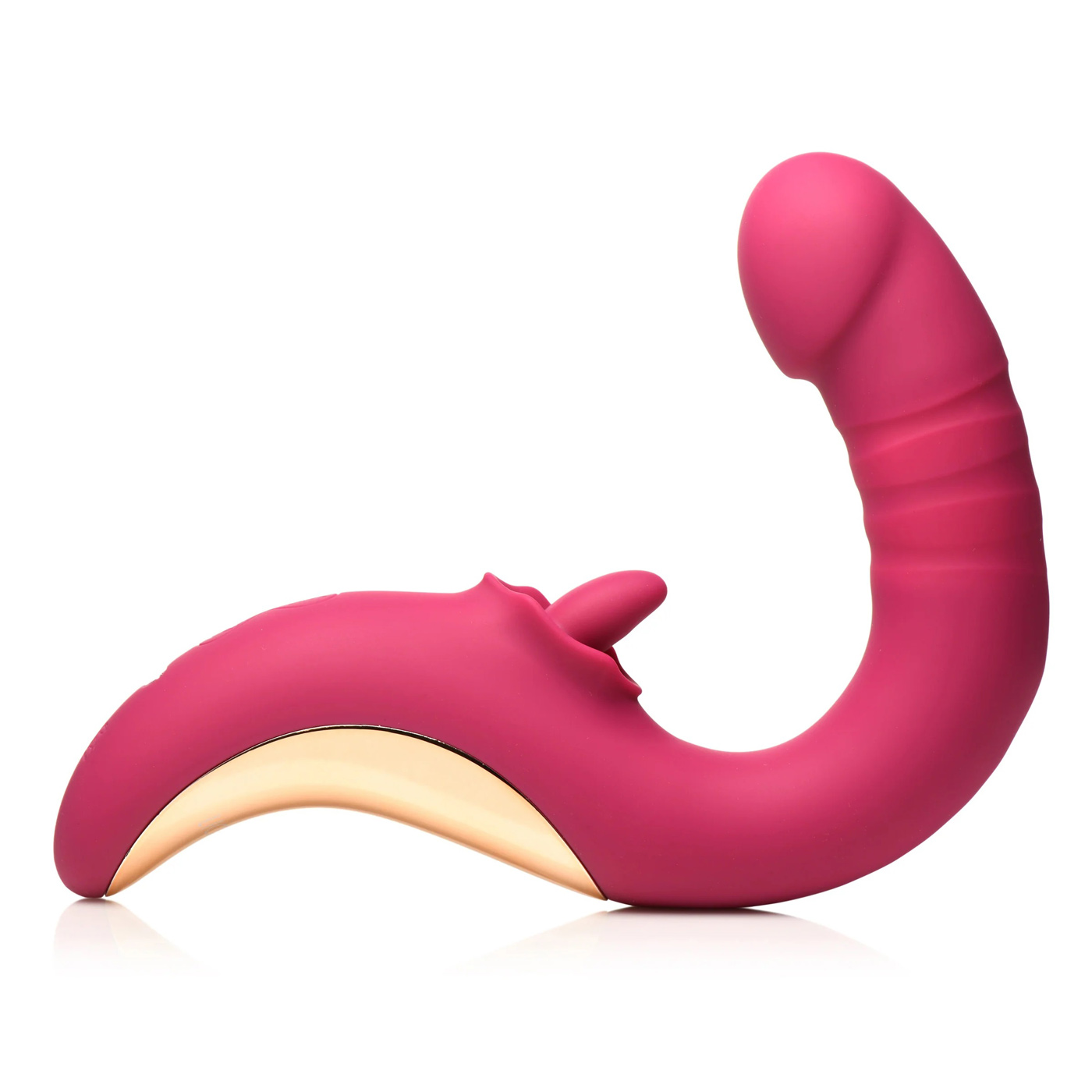 tease and please thrusting and licking vibrator  fuchsia 