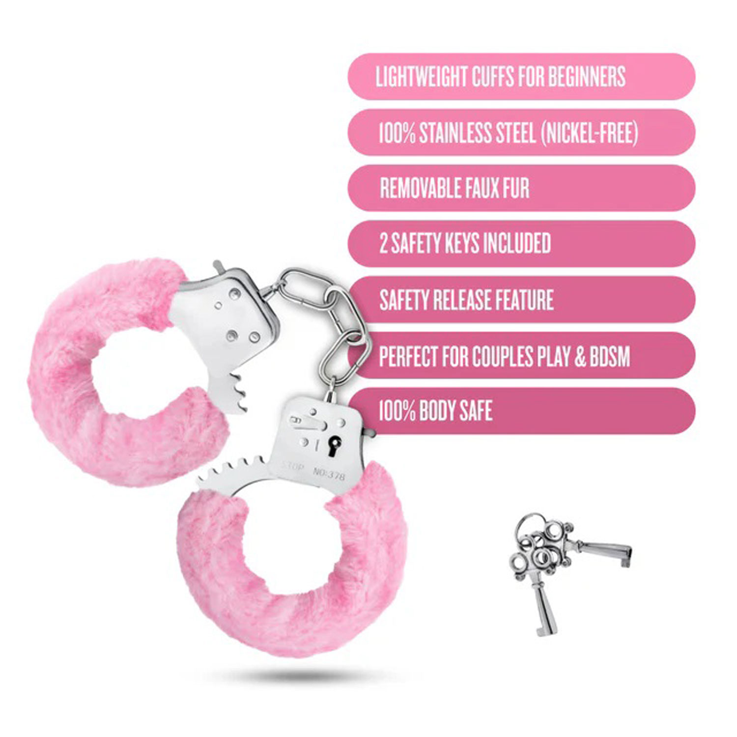 temptasia beginner cuffs pink 