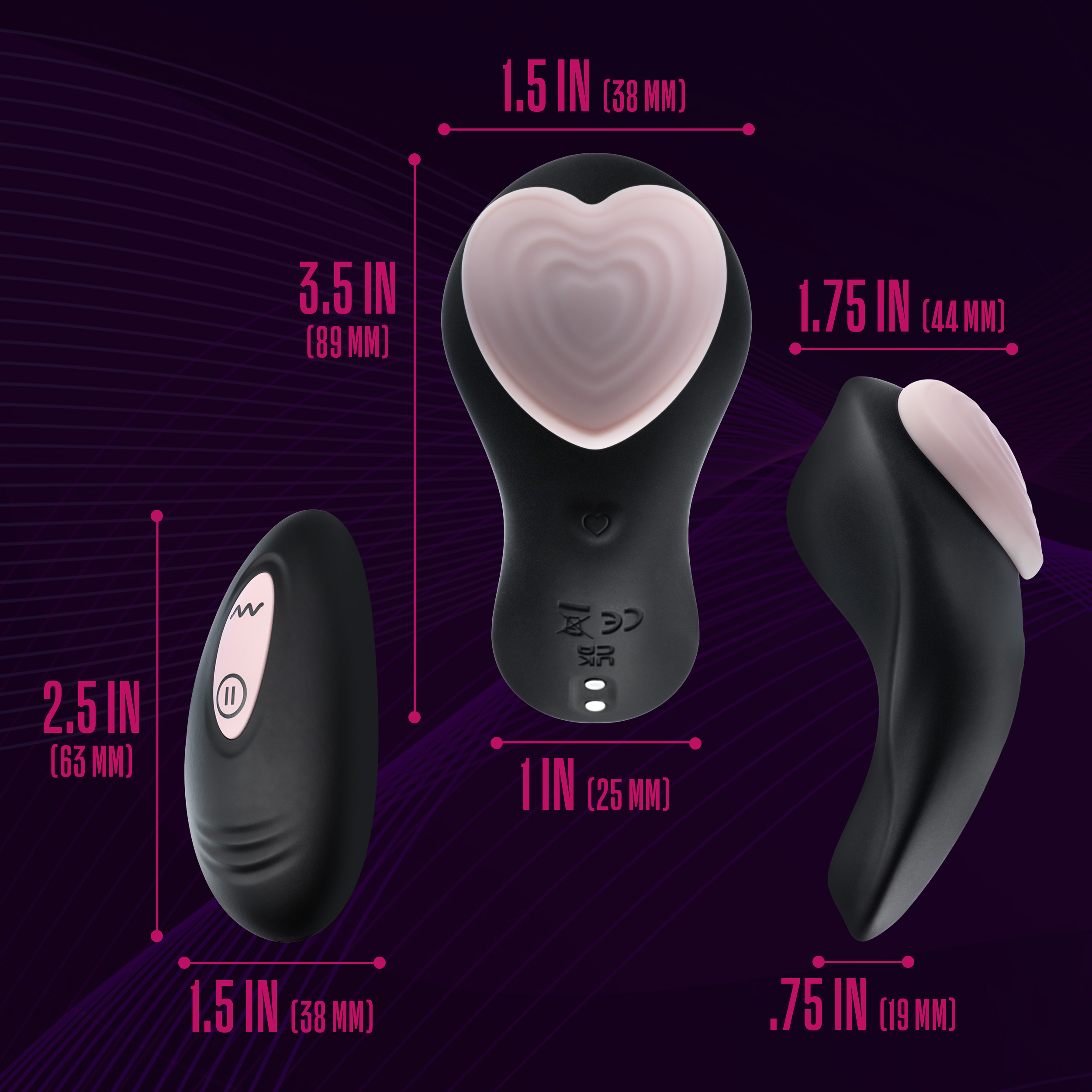 temptasia heartbeat panty vibe with remote  pink 