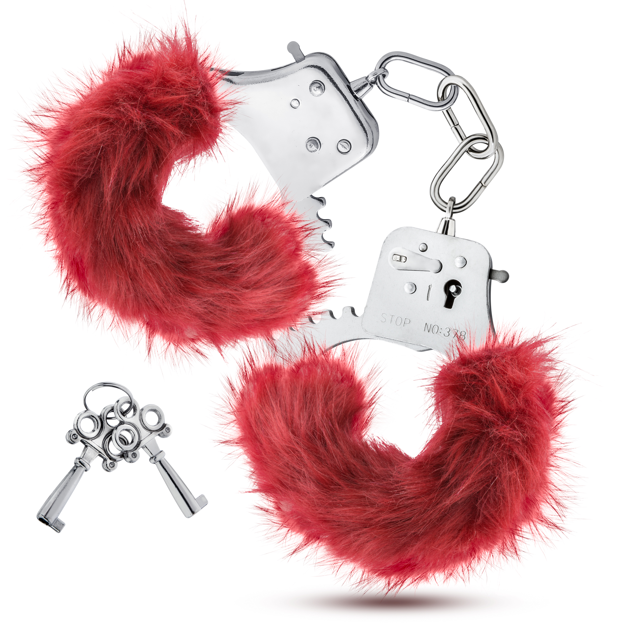 temptasia plush fur cuffs burgundy 