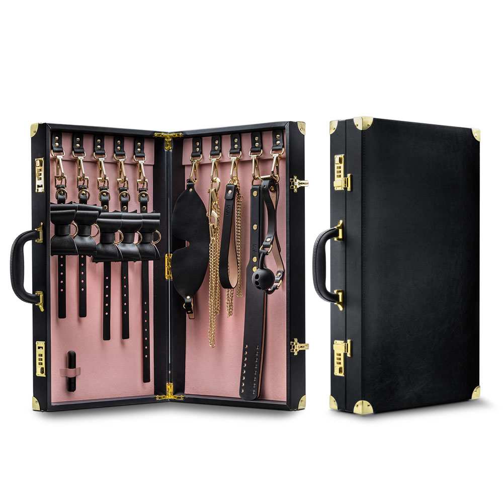 temptasia safe word bondage kit with suitcase  black 