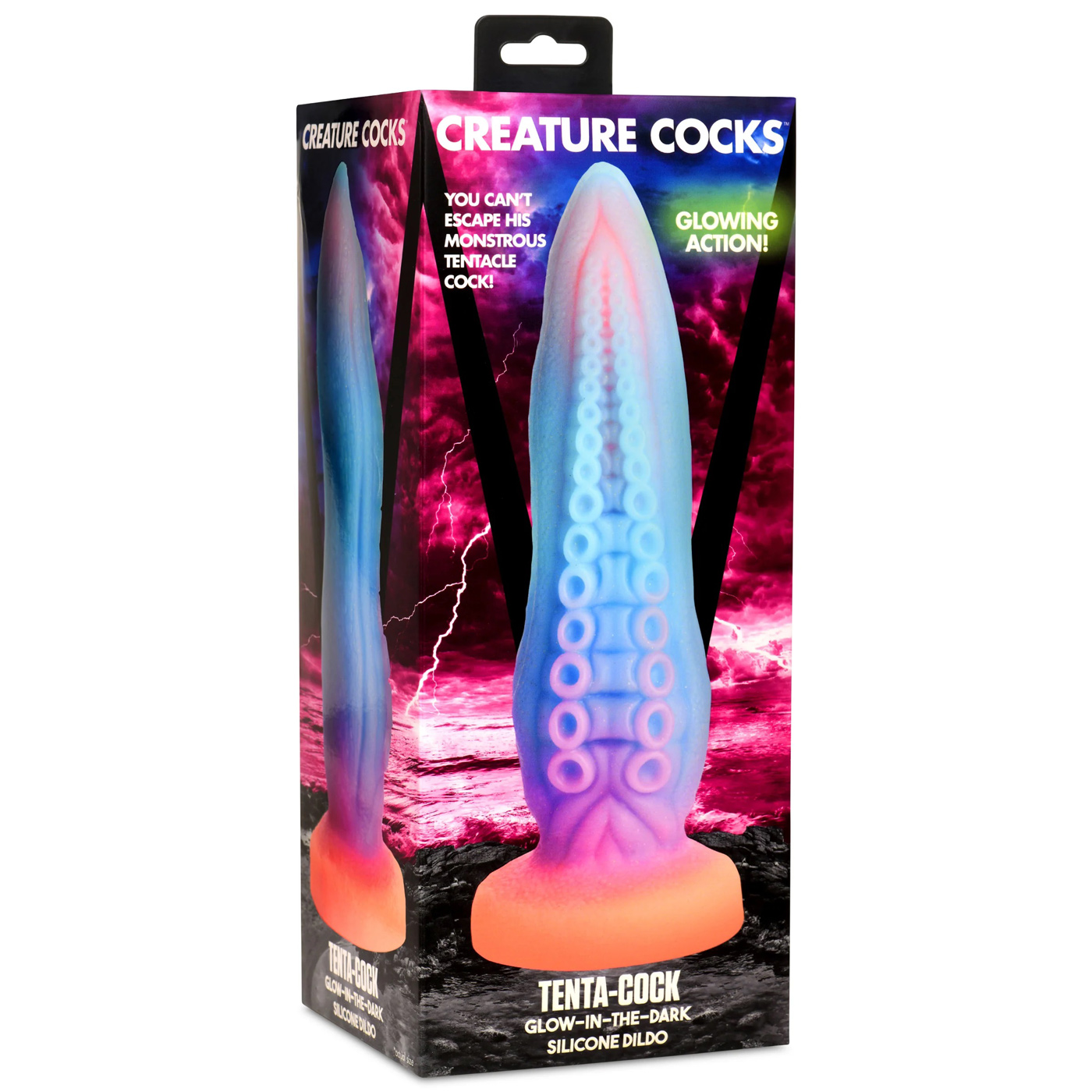 tenta cock glow in the dark silicone dildo 