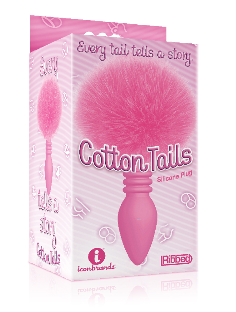 the s cottontails silicone bunny tail butt plug  ribbed pink 