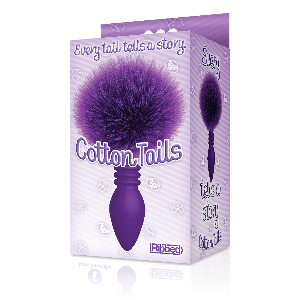 the s cottontails silicone bunny tail butt plug  ribbed purple 